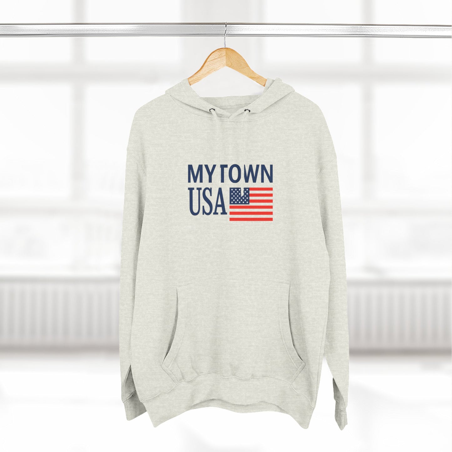 My Town USA Hoodie — Patriotic American Flag Sweatshirt
