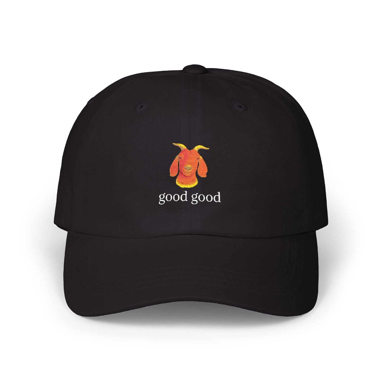 Goat Design golf talk “good good”  - Casual Hat, Gifts for Dad, Funny Cap, Summer Accessories, Animal Lover Gift
