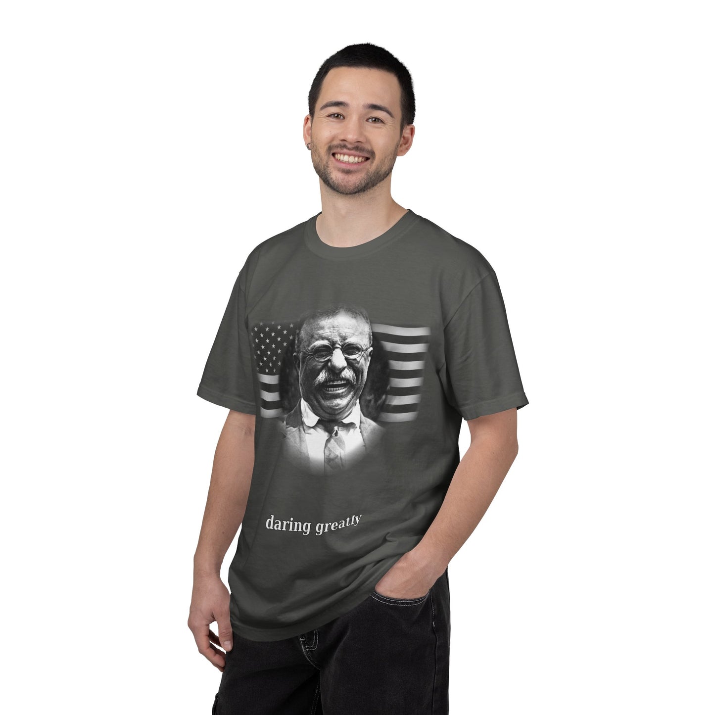 T-Shirt — "Daring Greatly" Inspirational Teddy Roosevelt Portrait Tee