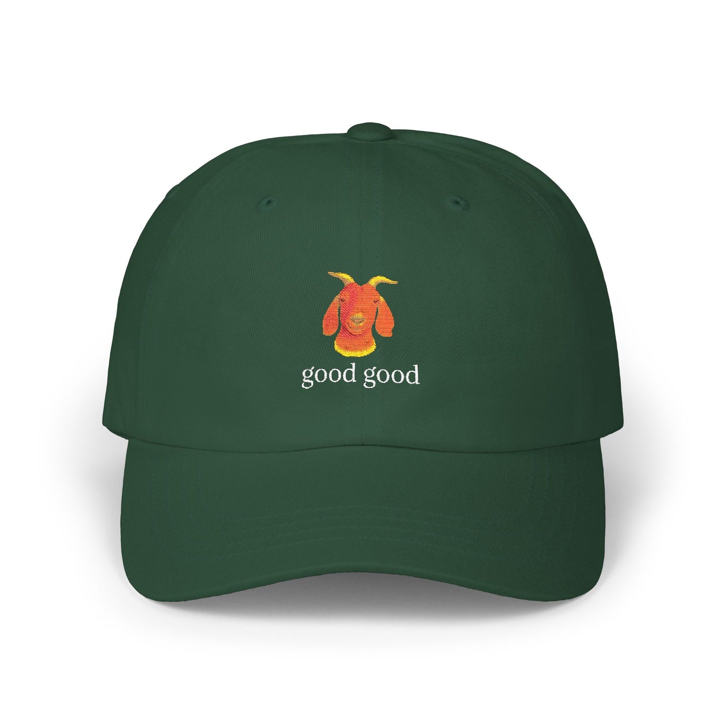 Goat Design golf talk “good good”  - Casual Hat, Gifts for Dad, Funny Cap, Summer Accessories, Animal Lover Gift