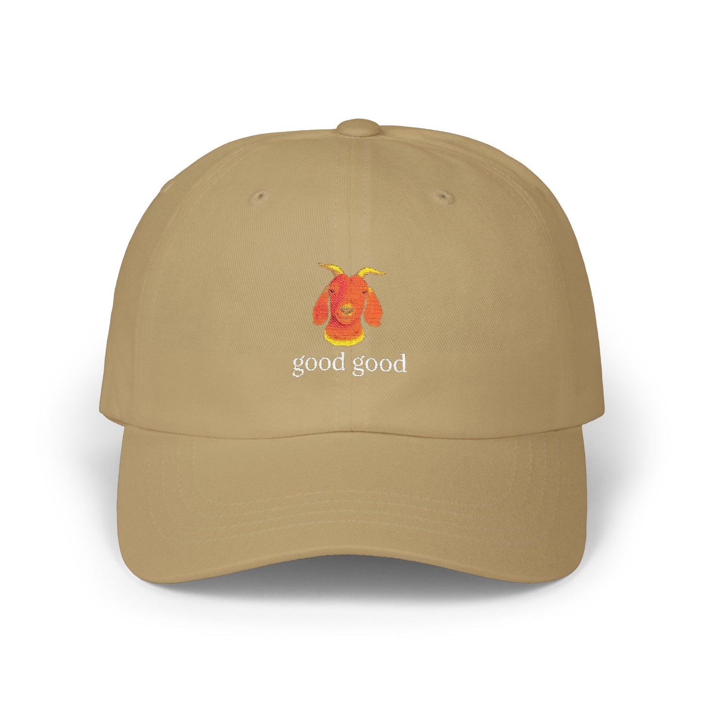 Goat Design golf talk “good good”  - Casual Hat, Gifts for Dad, Funny Cap, Summer Accessories, Animal Lover Gift