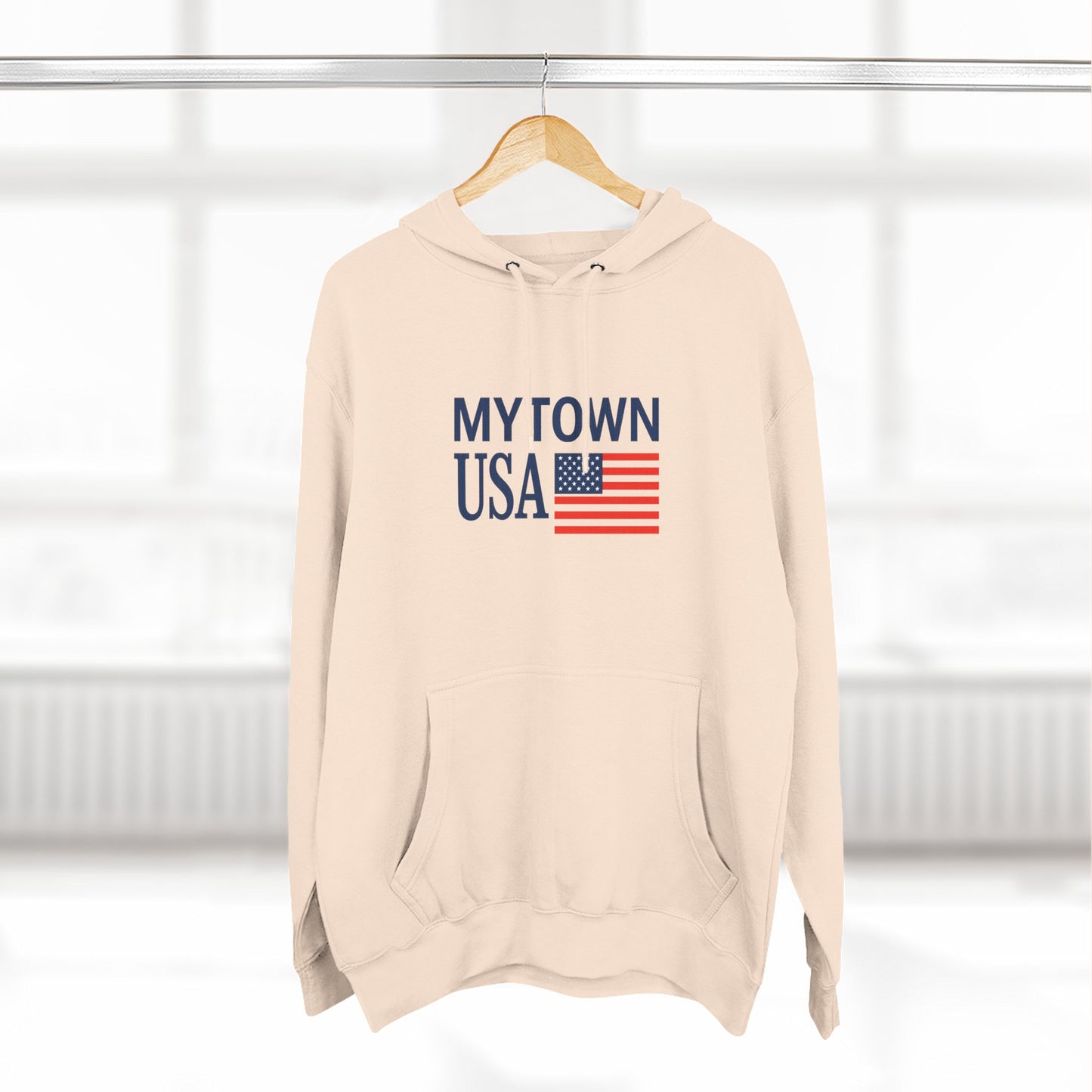 My Town USA Hoodie — Patriotic American Flag Sweatshirt
