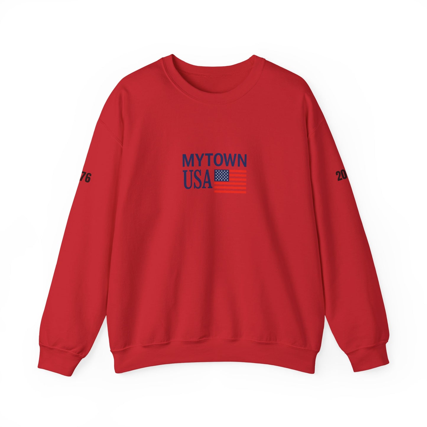 MyTown USA Crewneck Sweatshirt — Patriotic American Flag Pullover