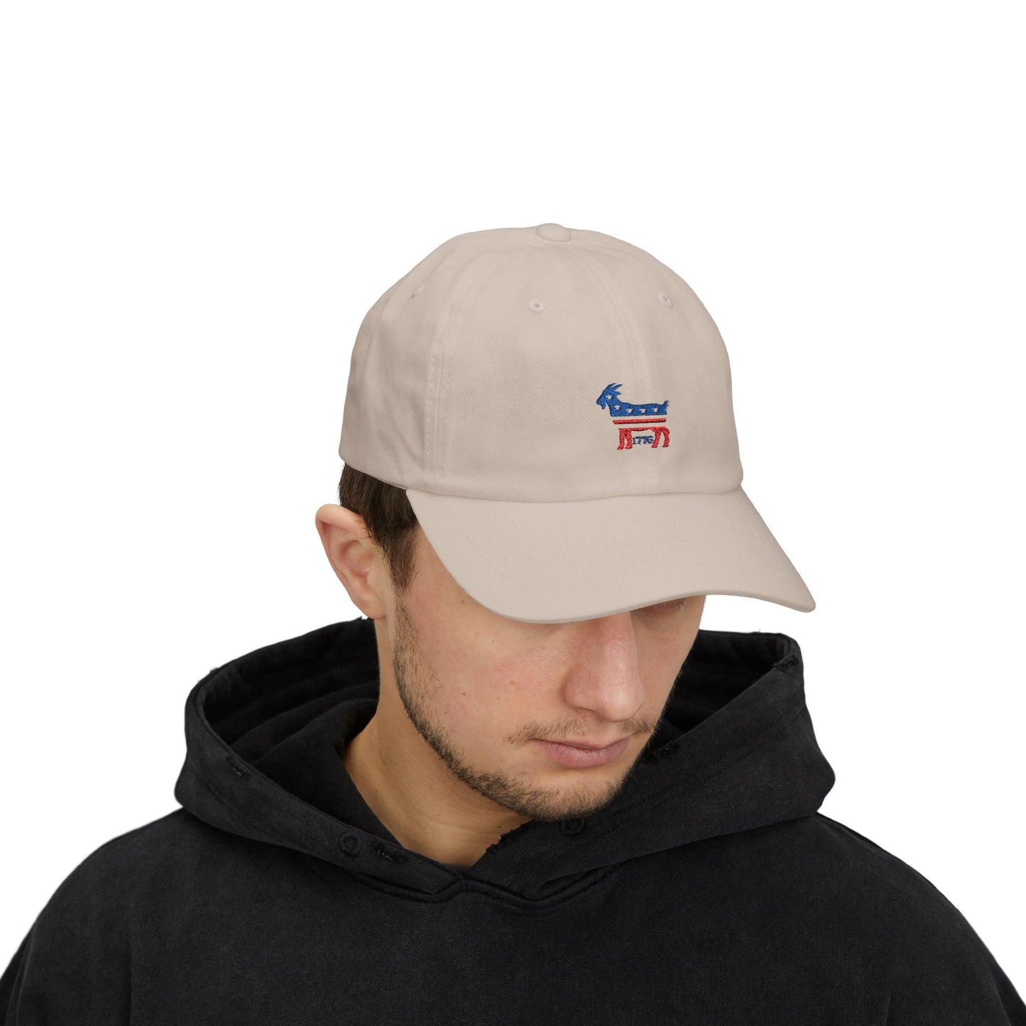 Patriotic goat cap— Embroidered American Flag Democratic Donkey Hat