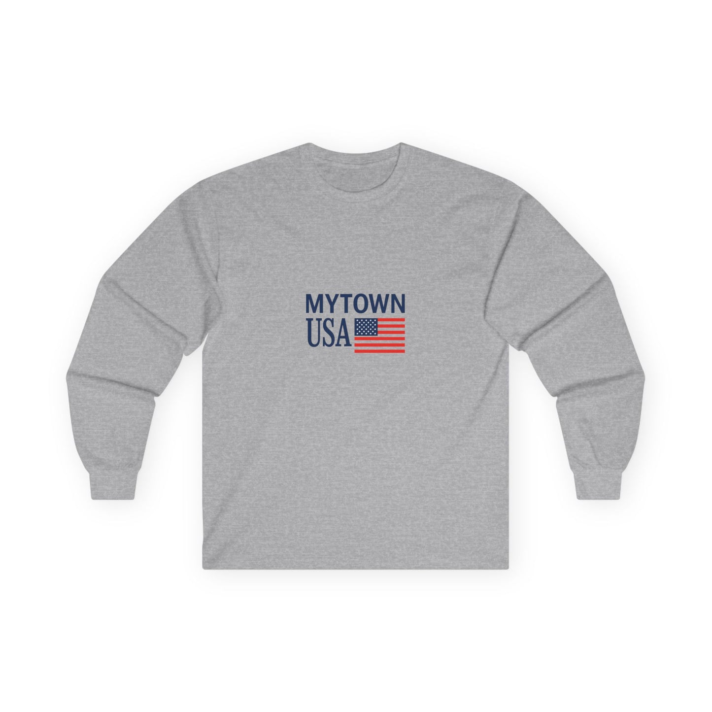 MyTown USA Long Sleeve Tee American Flag Shirt