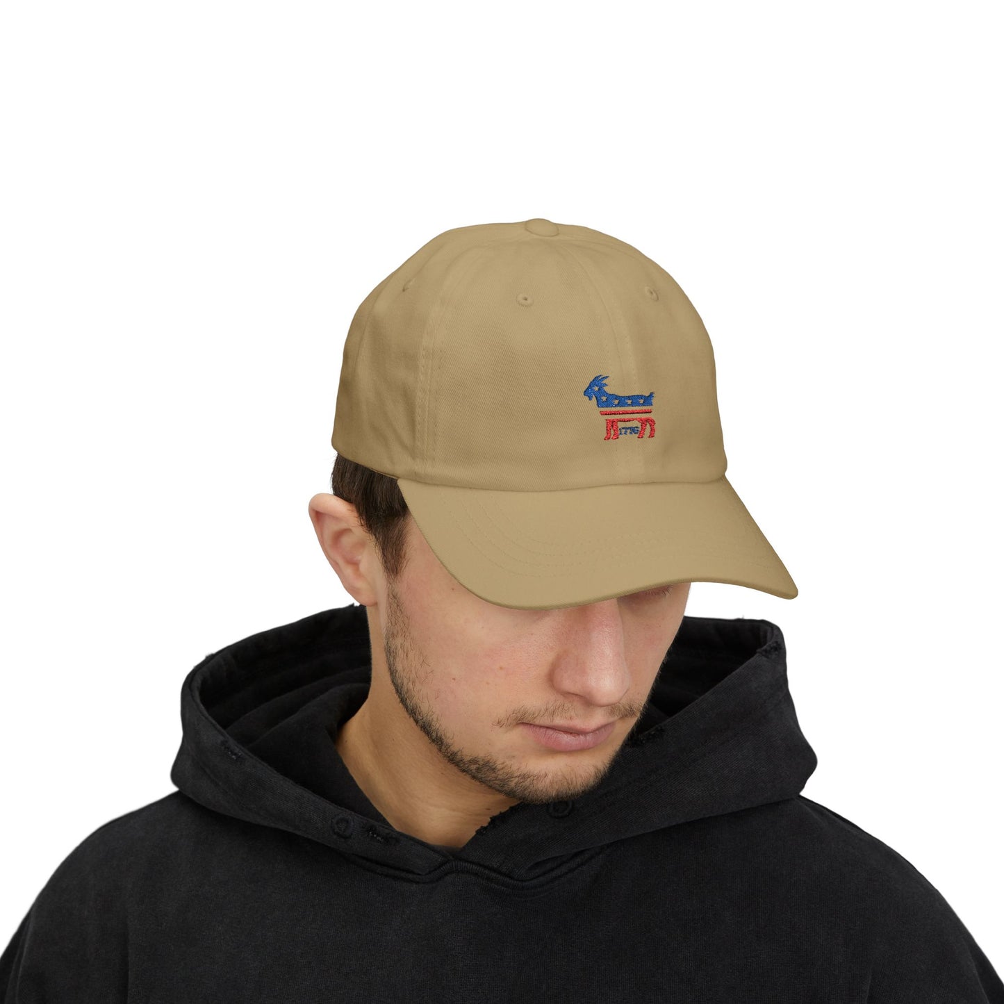 Patriotic goat cap— Embroidered American Flag Democratic Donkey Hat