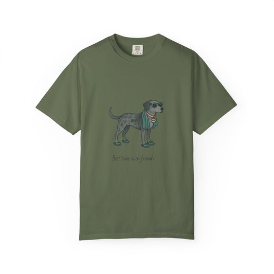 Dog Heading to the Beach T-Shirt — Whimsical Friendly Dog Beach Tee