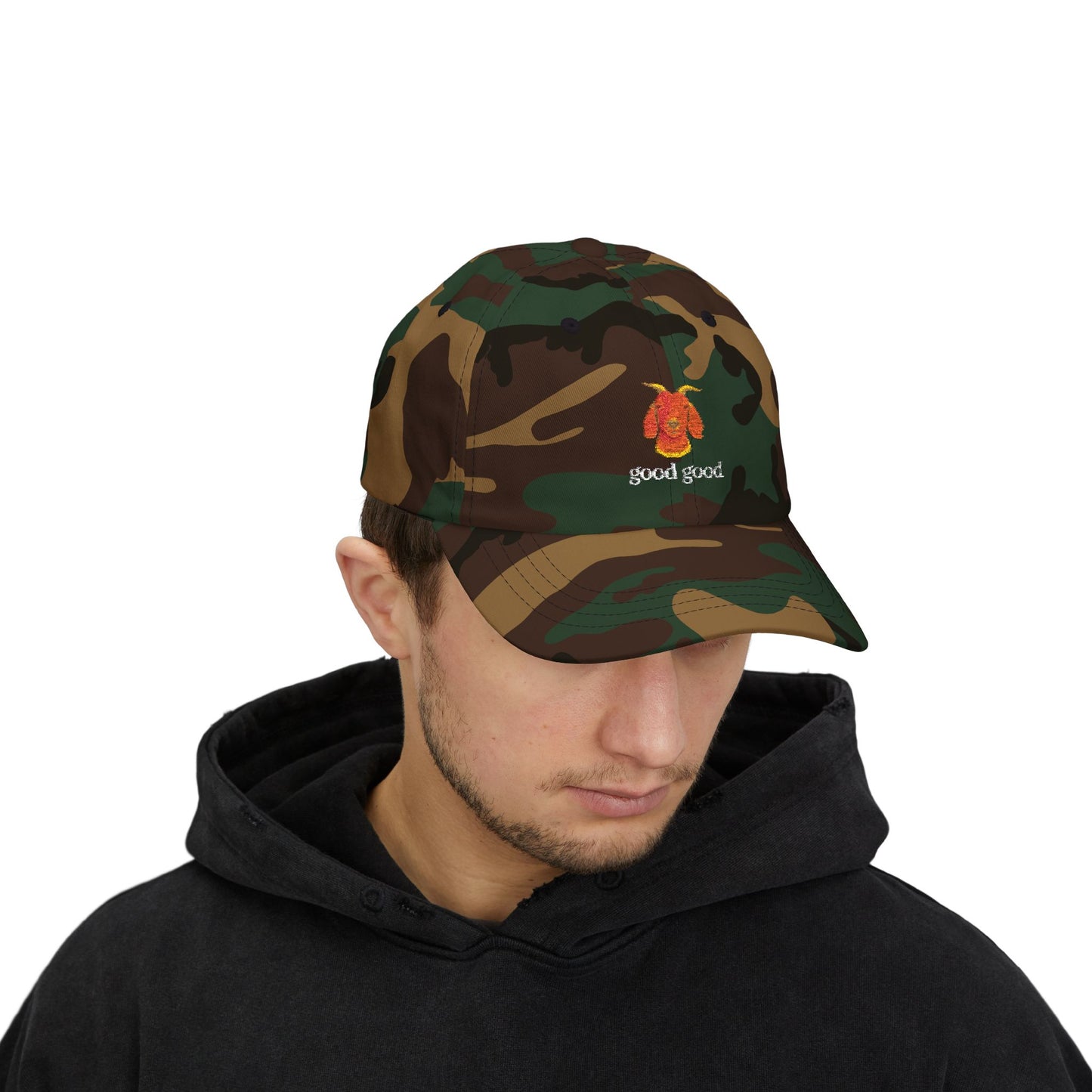 Goat Design golf talk “good good”  - Casual Hat, Gifts for Dad, Funny Cap, Summer Accessories, Animal Lover Gift