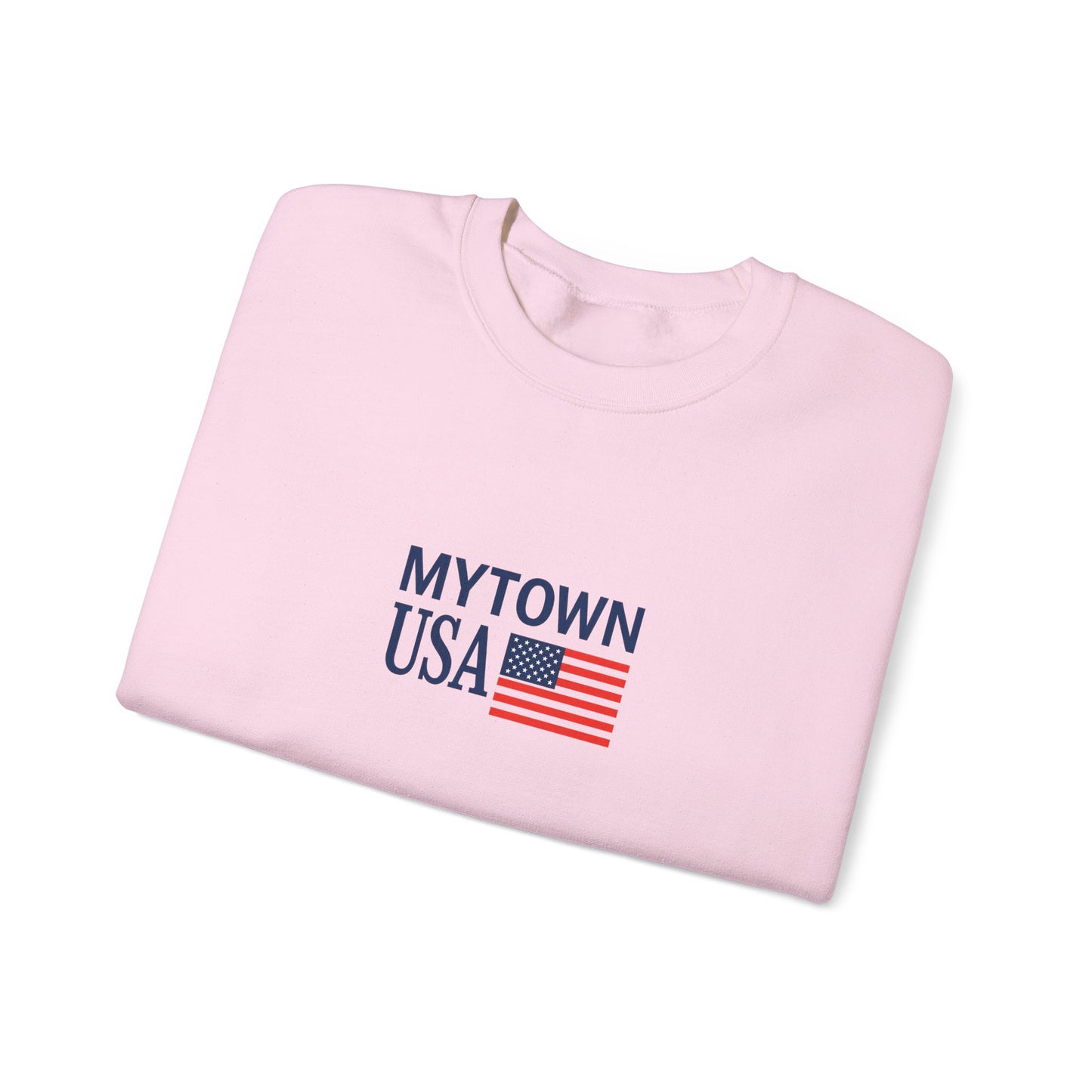 MyTown USA Crewneck Sweatshirt — Minimal American Flag Graphic