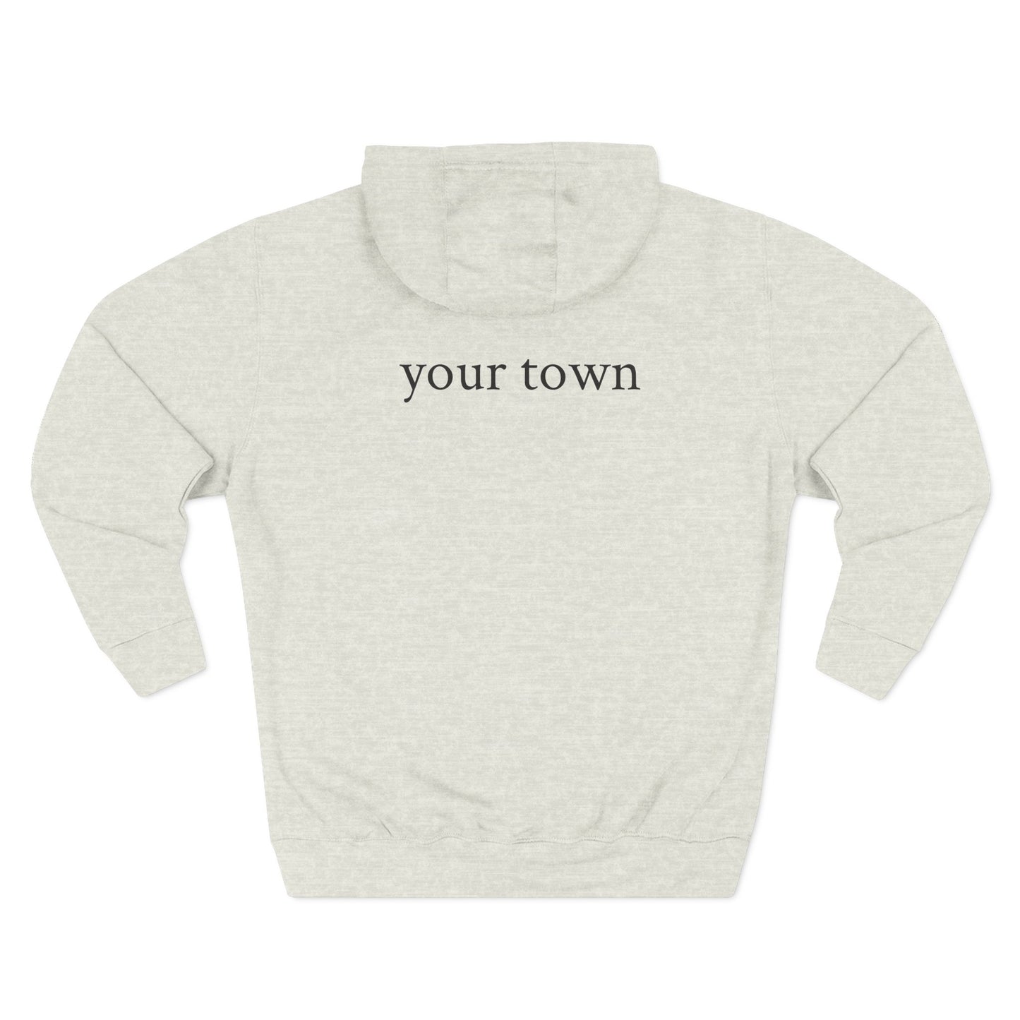 My Town USA Hoodie custom back to display your town— Patriotic American Flag Sweatshirt