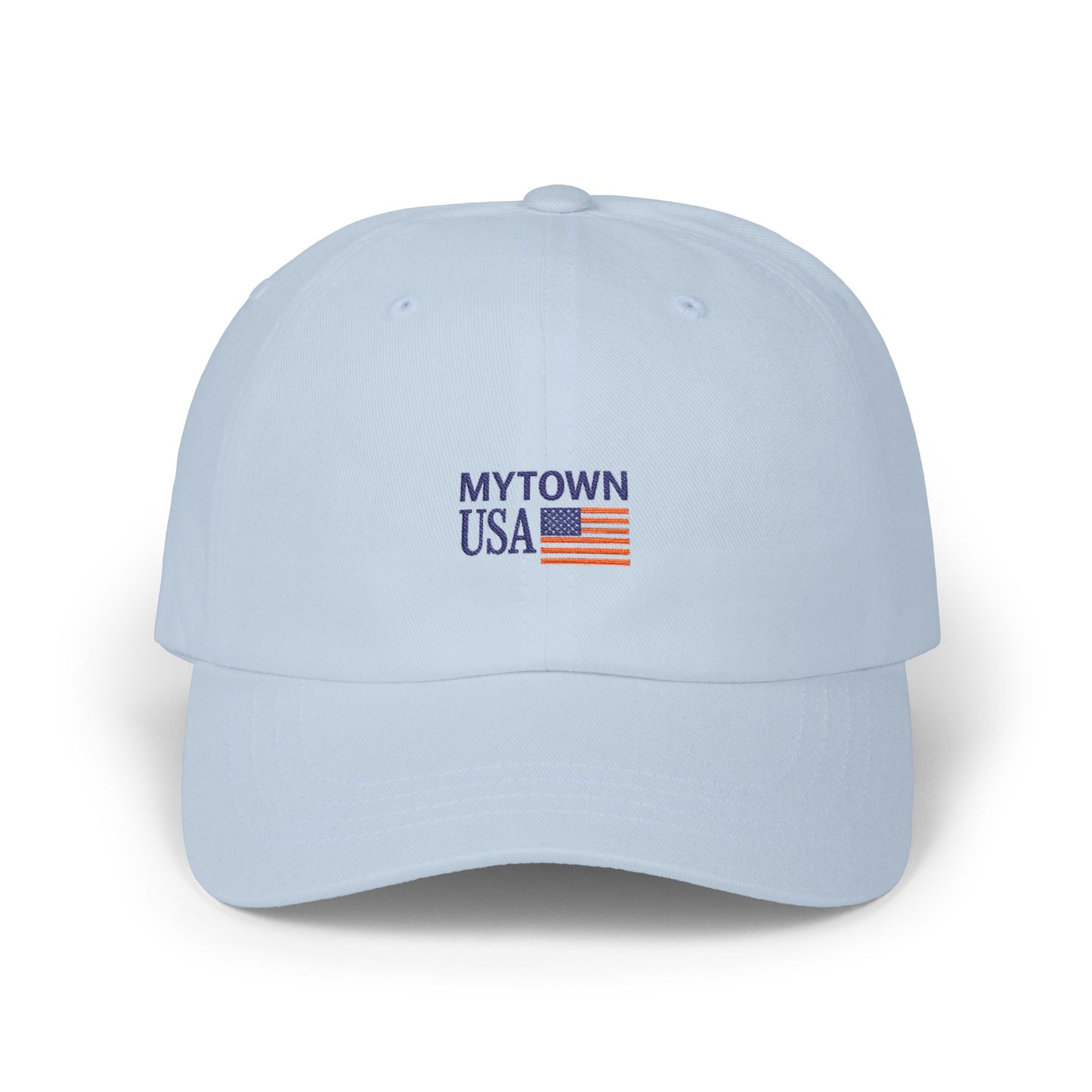 MYTOWN USA' Embroidered American Flag Cap (Customizable Back Text)