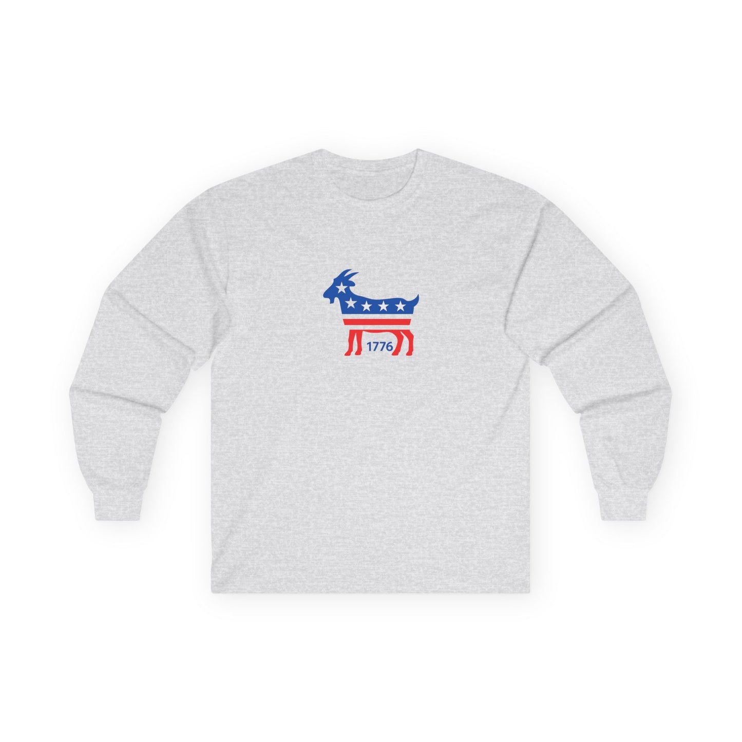 Patriotic GOAT Long Sleeve Tee American Flag Shirt