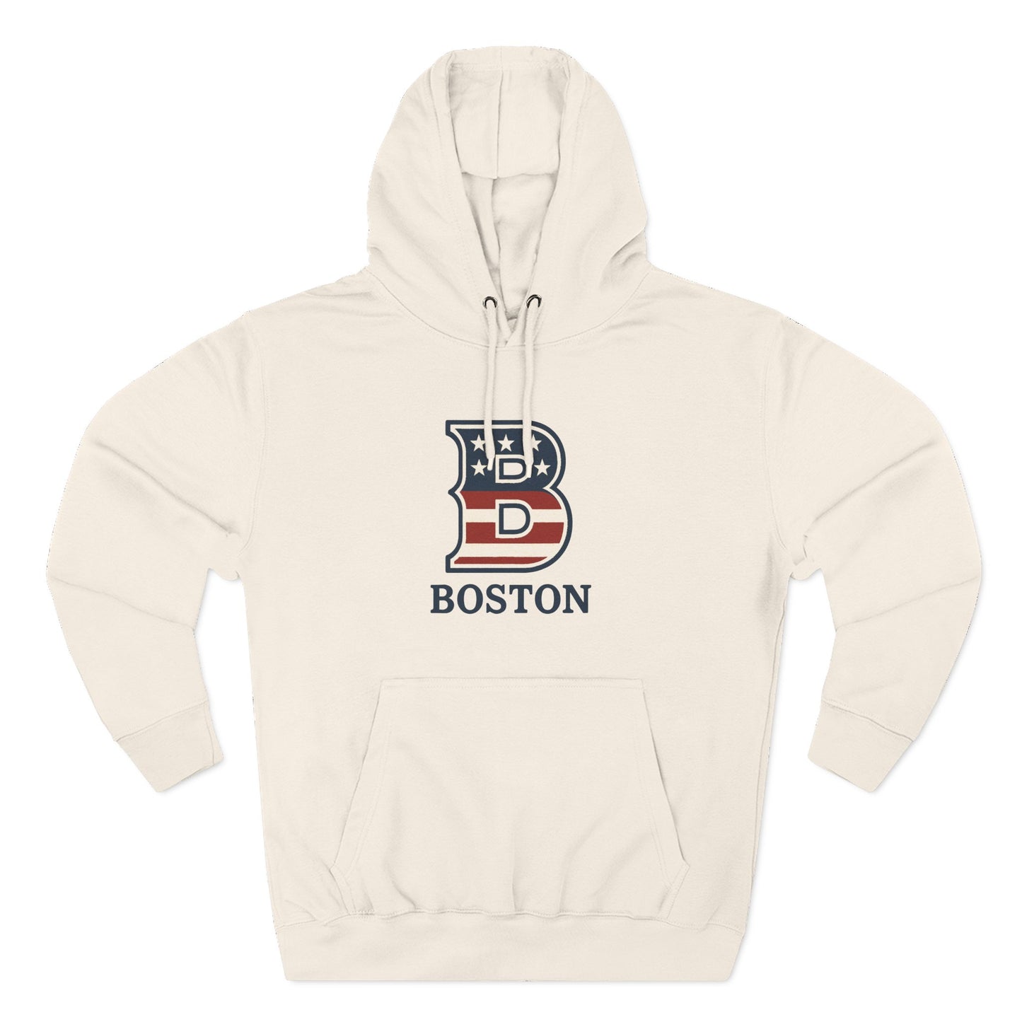 Boston Patriotic Hoodie — Three-Panel Fleece Comfortable Style