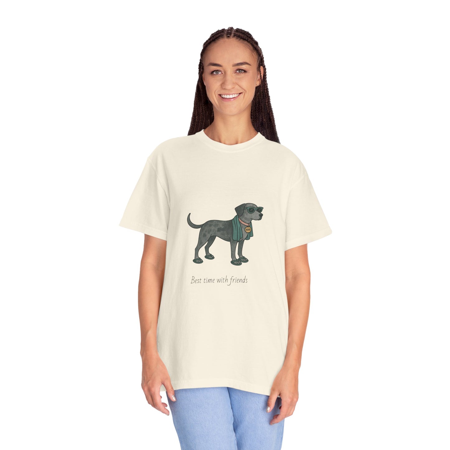Dog Heading to the Beach T-Shirt — Whimsical Friendly Dog Beach Tee