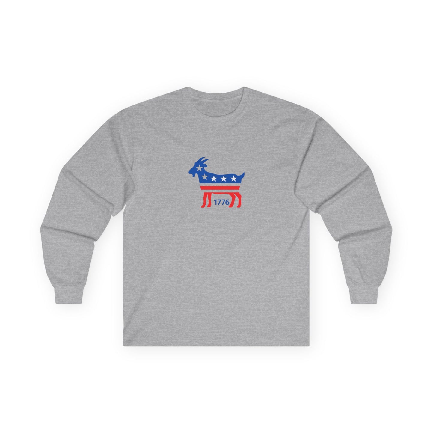 Patriotic GOAT Long Sleeve Tee American Flag Shirt