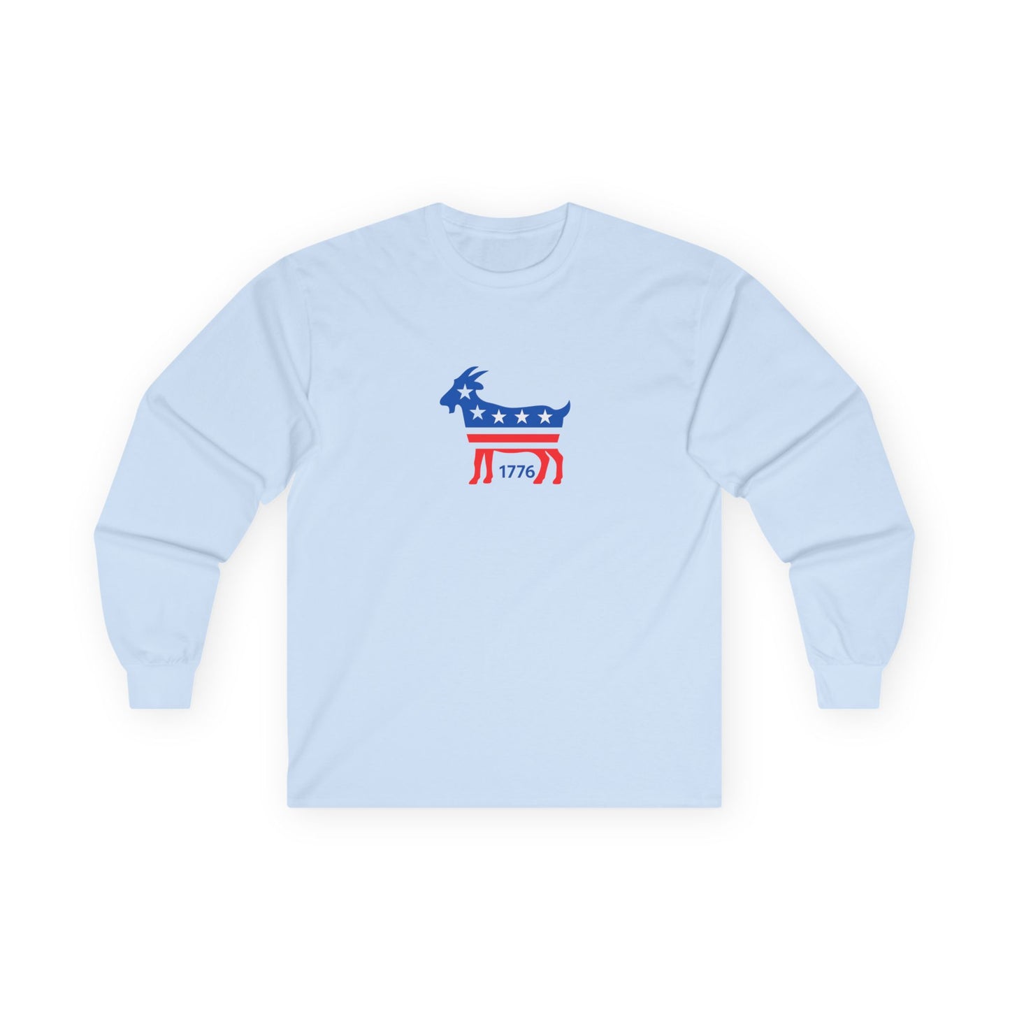 Patriotic GOAT Long Sleeve Tee American Flag Shirt