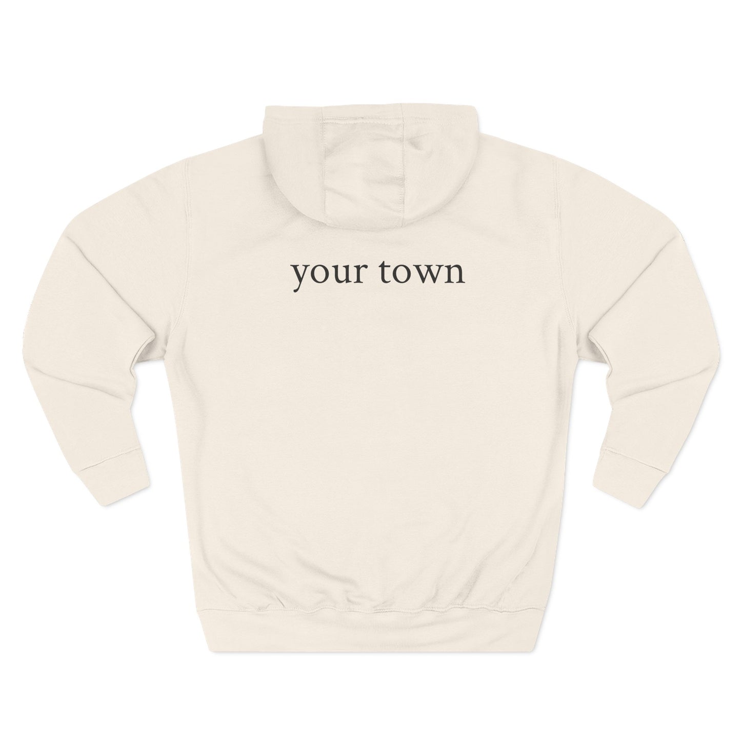 My Town USA Hoodie custom back to display your town— Patriotic American Flag Sweatshirt