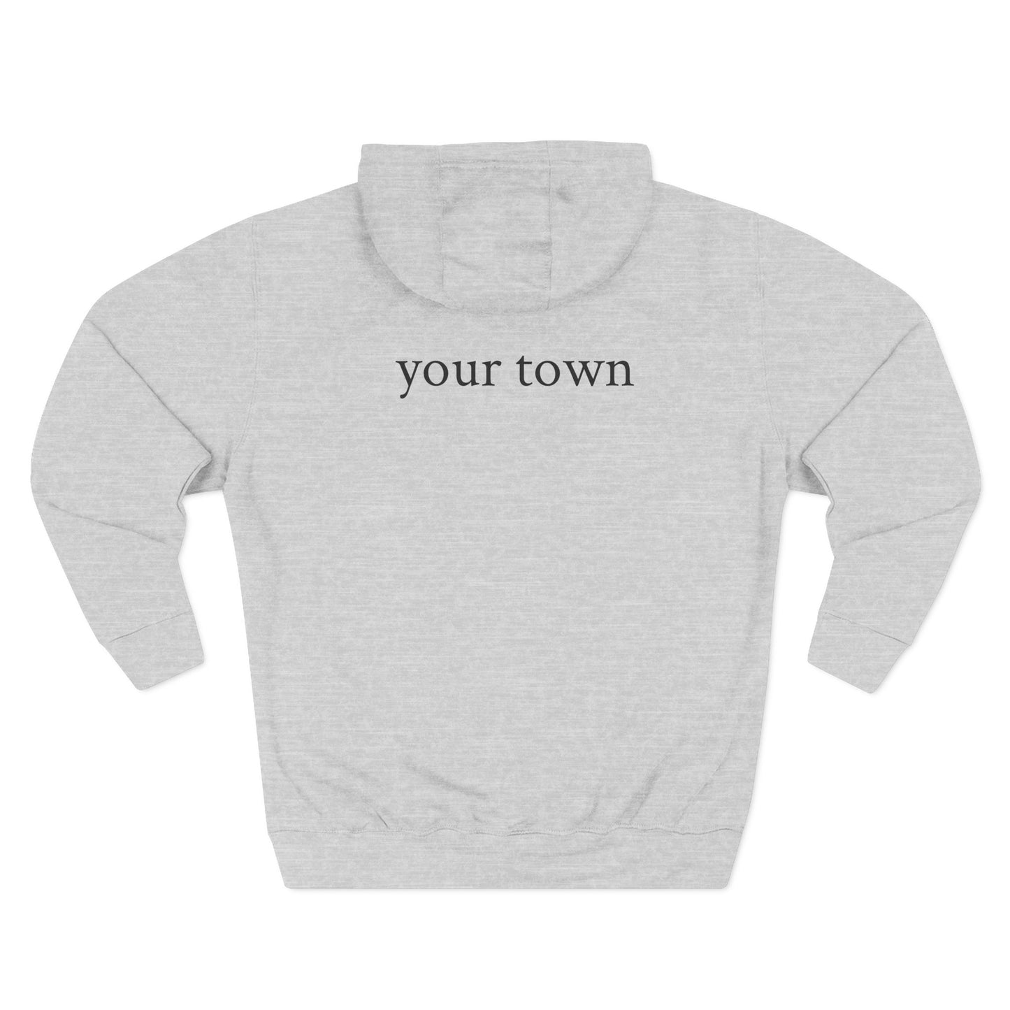 My Town USA Hoodie custom back to display your town— Patriotic American Flag Sweatshirt