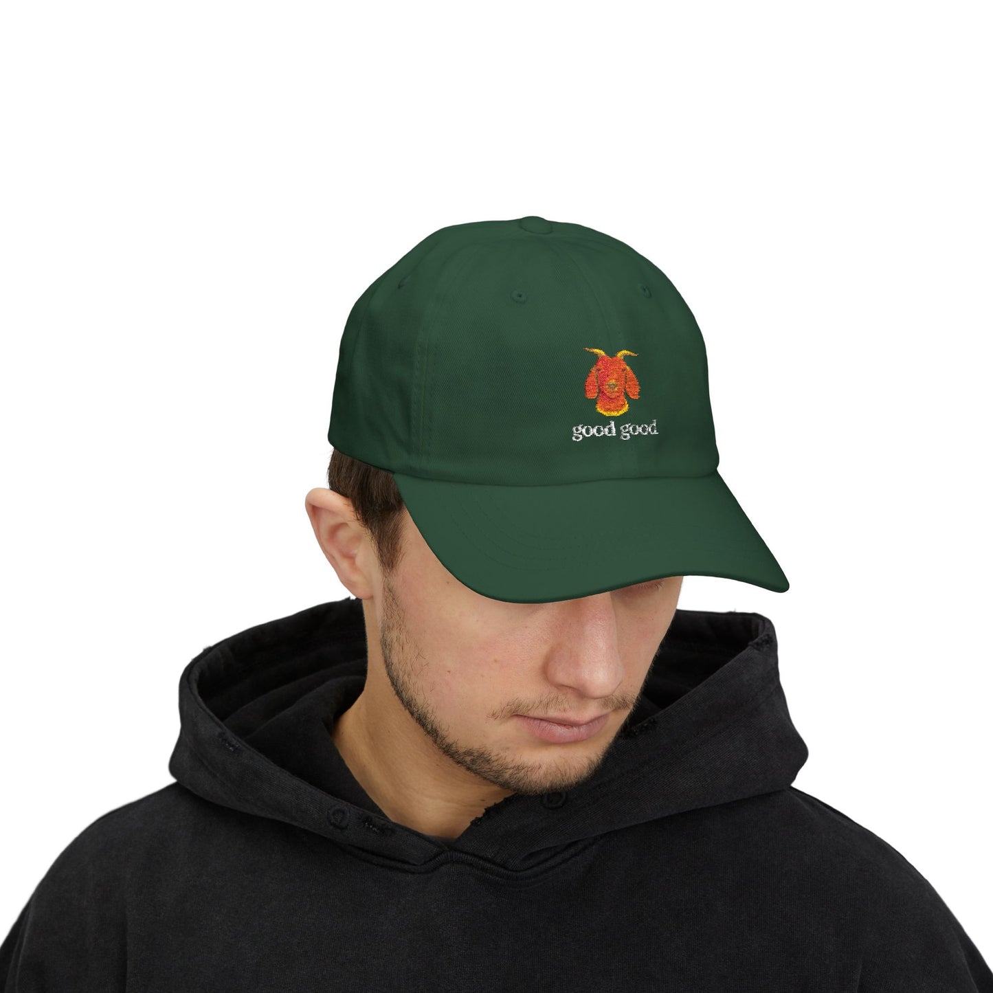 Goat Design golf talk “good good”  - Casual Hat, Gifts for Dad, Funny Cap, Summer Accessories, Animal Lover Gift