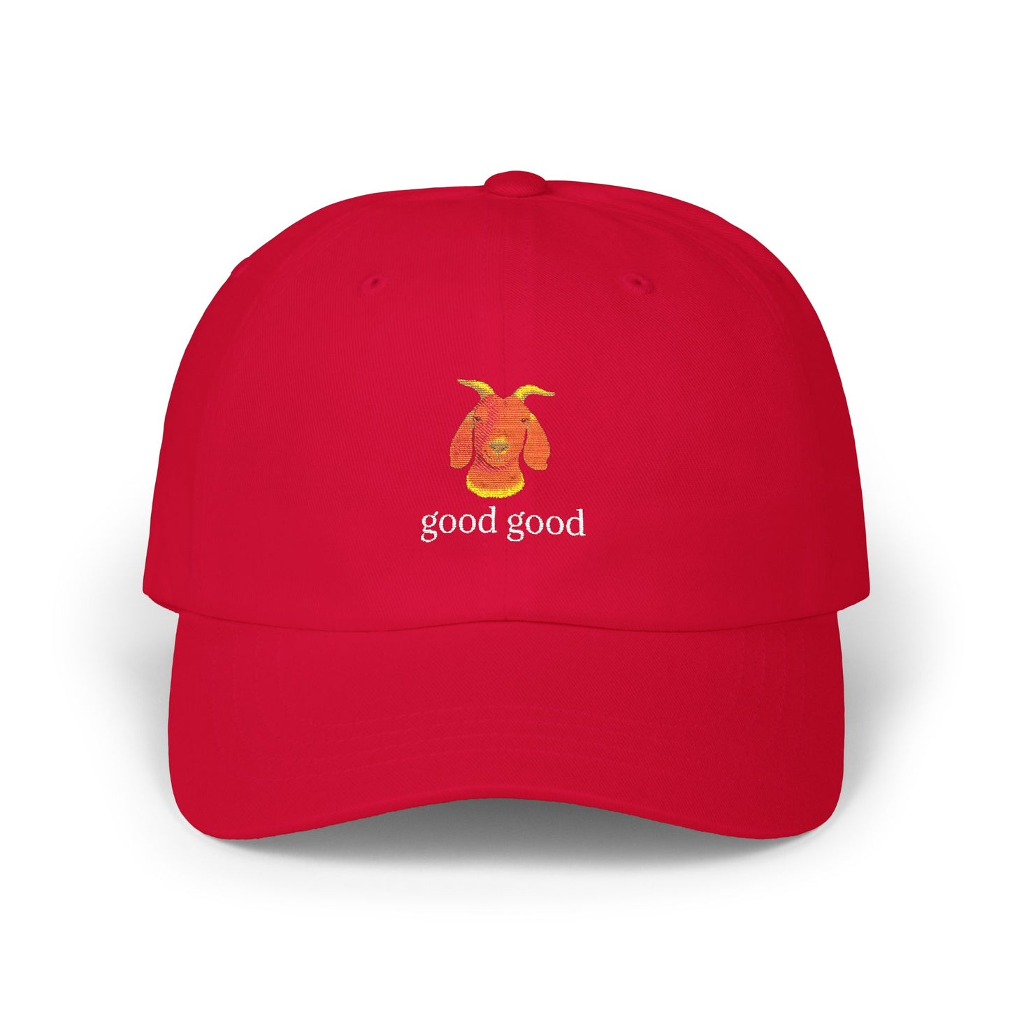Goat Design golf talk “good good”  - Casual Hat, Gifts for Dad, Funny Cap, Summer Accessories, Animal Lover Gift