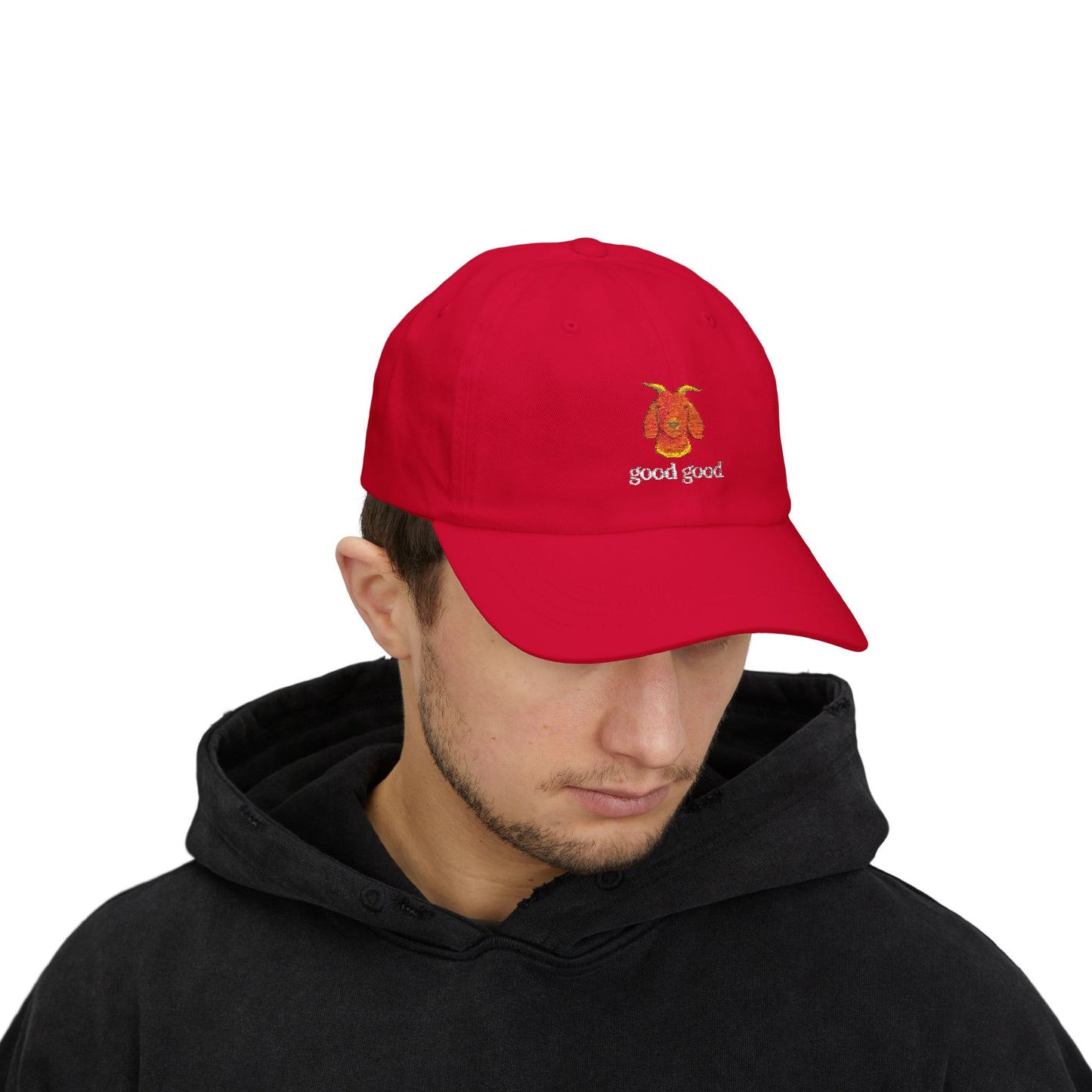 Goat Design golf talk “good good”  - Casual Hat, Gifts for Dad, Funny Cap, Summer Accessories, Animal Lover Gift