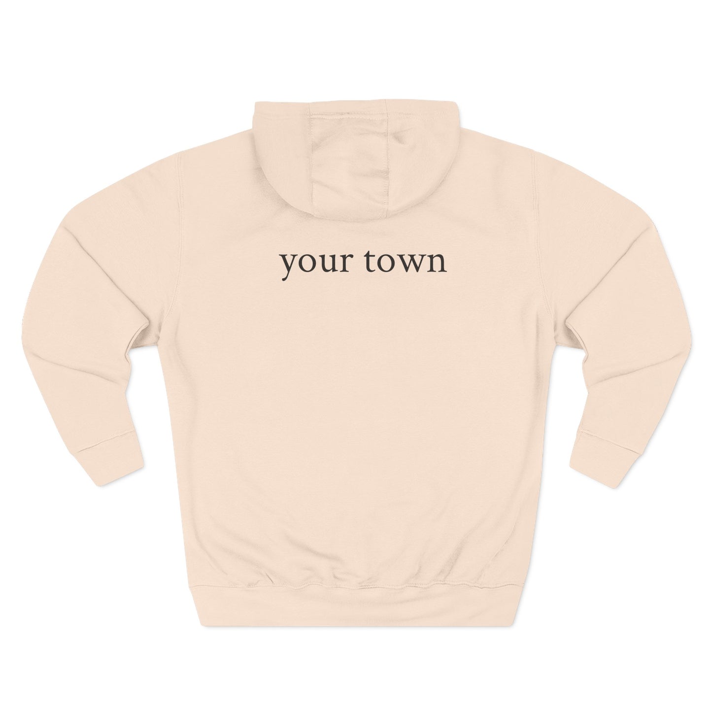 My Town USA Hoodie custom back to display your town— Patriotic American Flag Sweatshirt