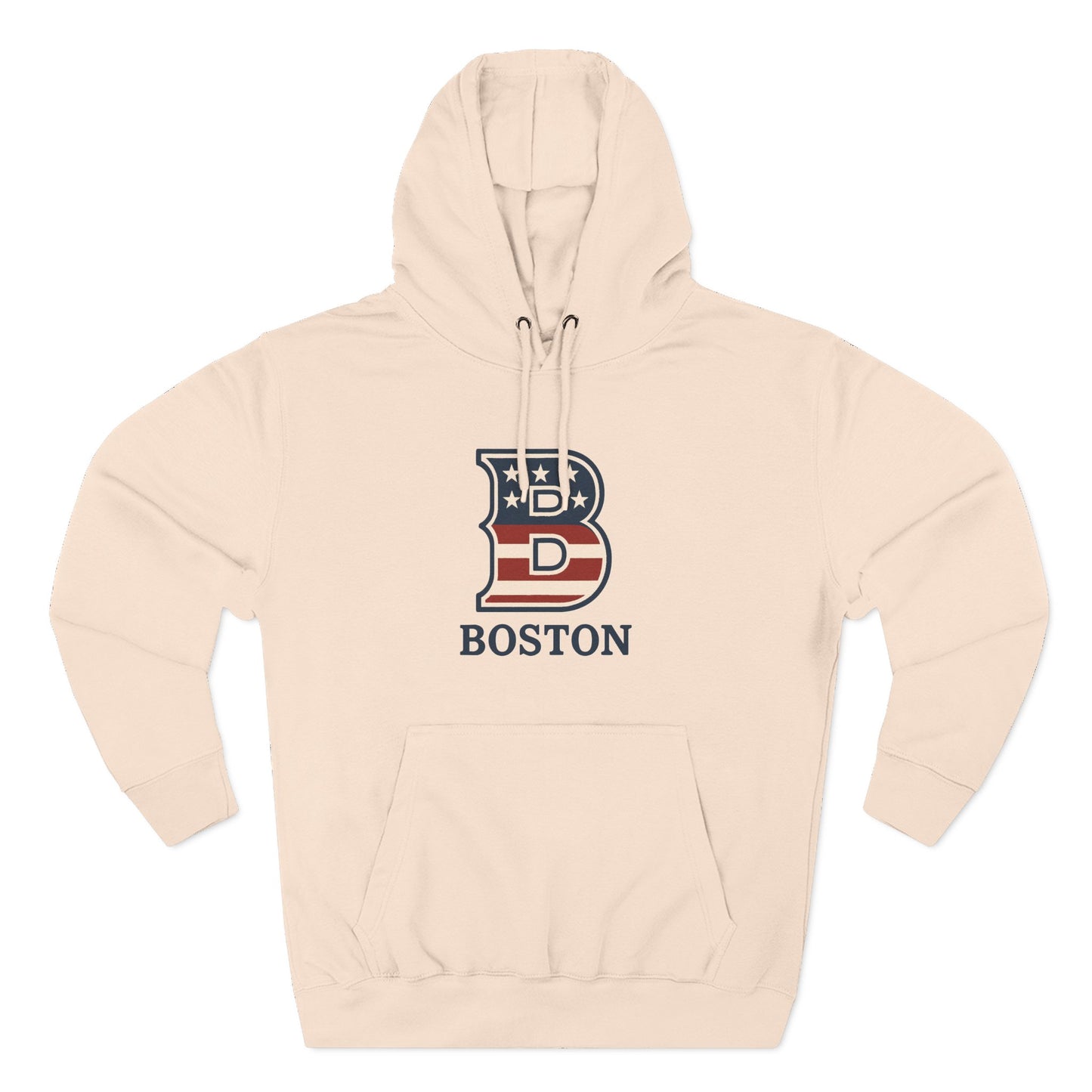 Boston Patriotic Hoodie — Three-Panel Fleece Comfortable Style