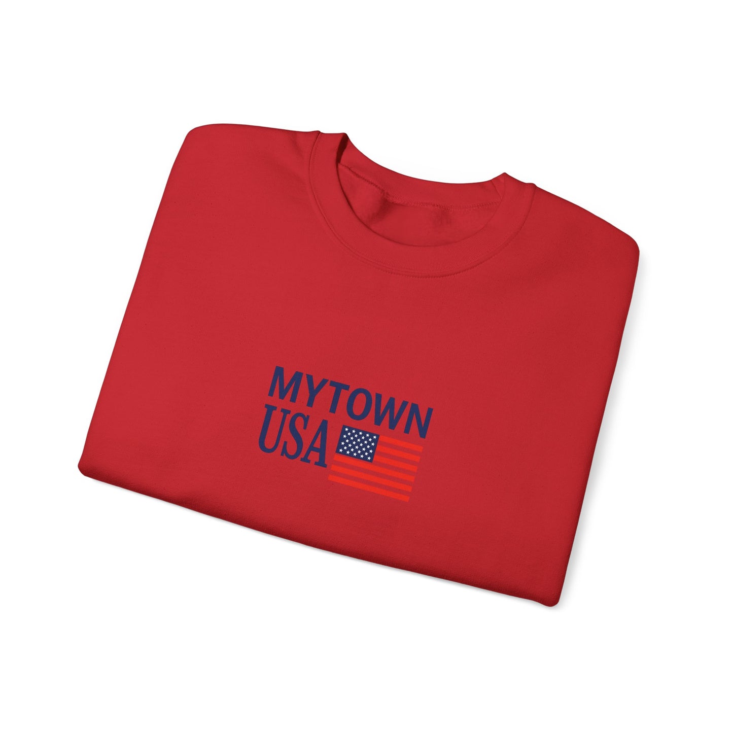 MyTown USA Crewneck Sweatshirt — Patriotic American Flag Pullover