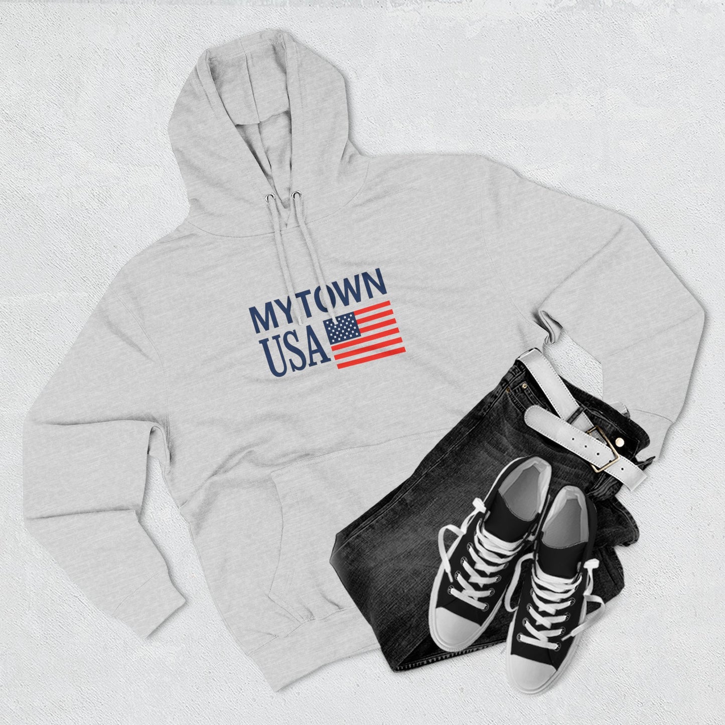 My Town USA Hoodie Boston collection Patriotic American Flag Sweatshirt