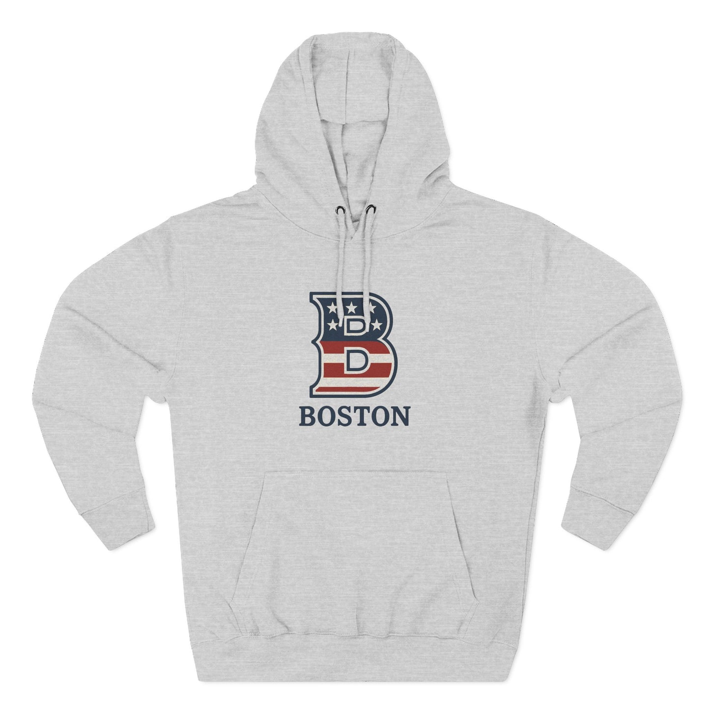 Boston Patriotic Hoodie — Three-Panel Fleece Comfortable Style