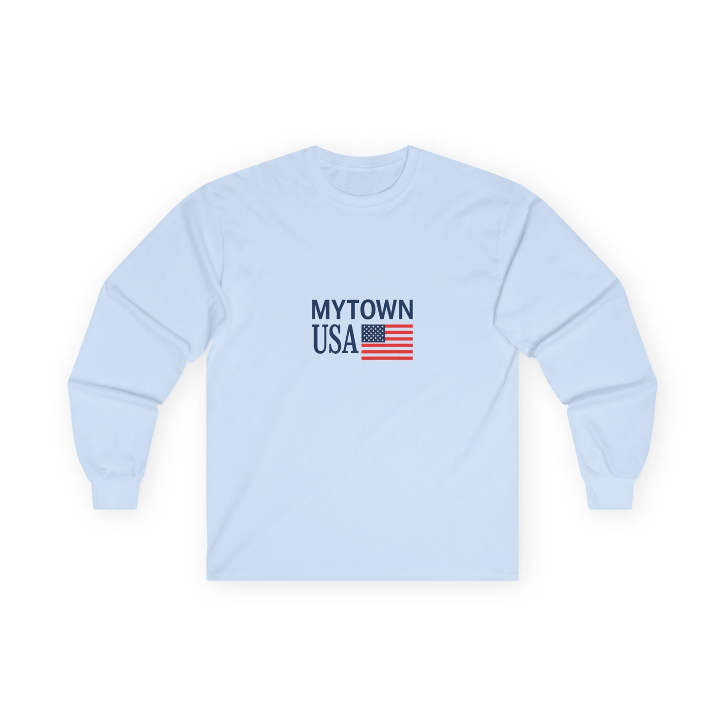 MyTown USA Long Sleeve Tee American Flag Shirt