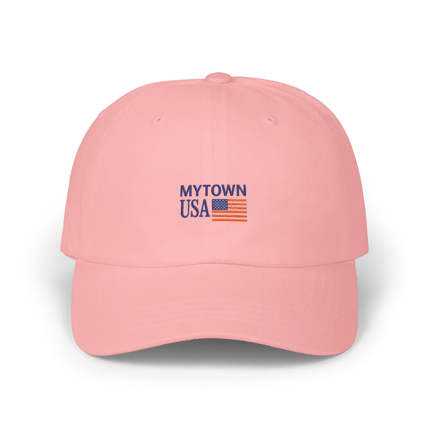 MYTOWN USA' Embroidered American Flag Cap (Customizable Back Text)