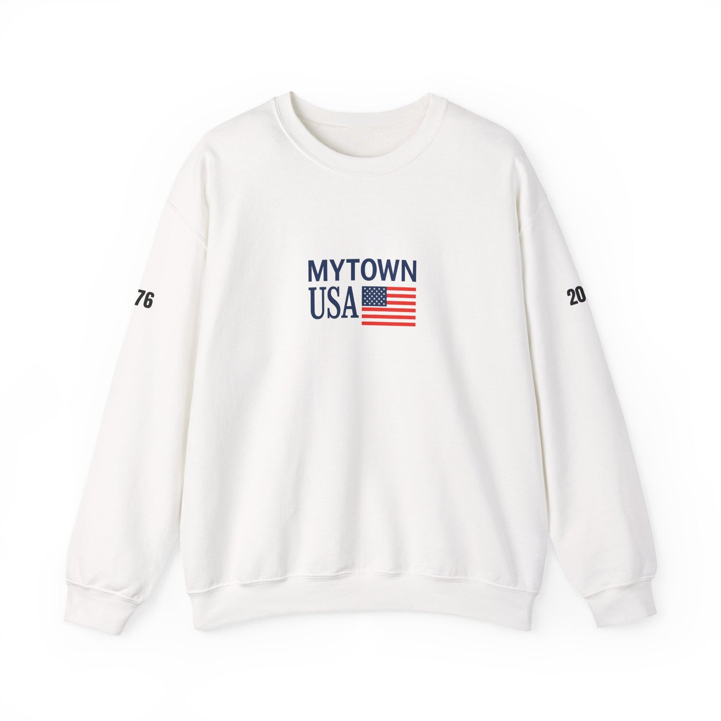 MyTown USA Crewneck Sweatshirt — Patriotic American Flag Pullover