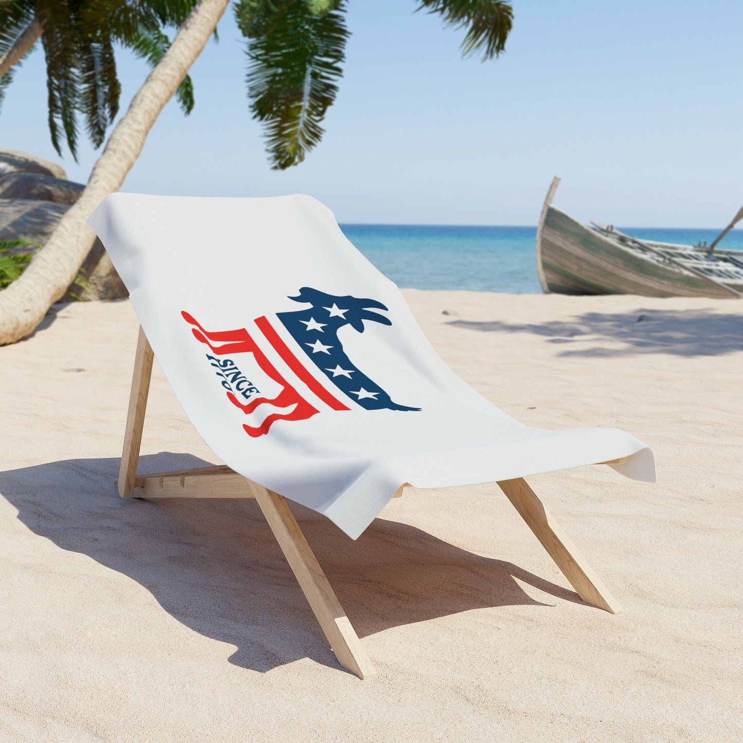 Patriotic Goat Beach Towel
