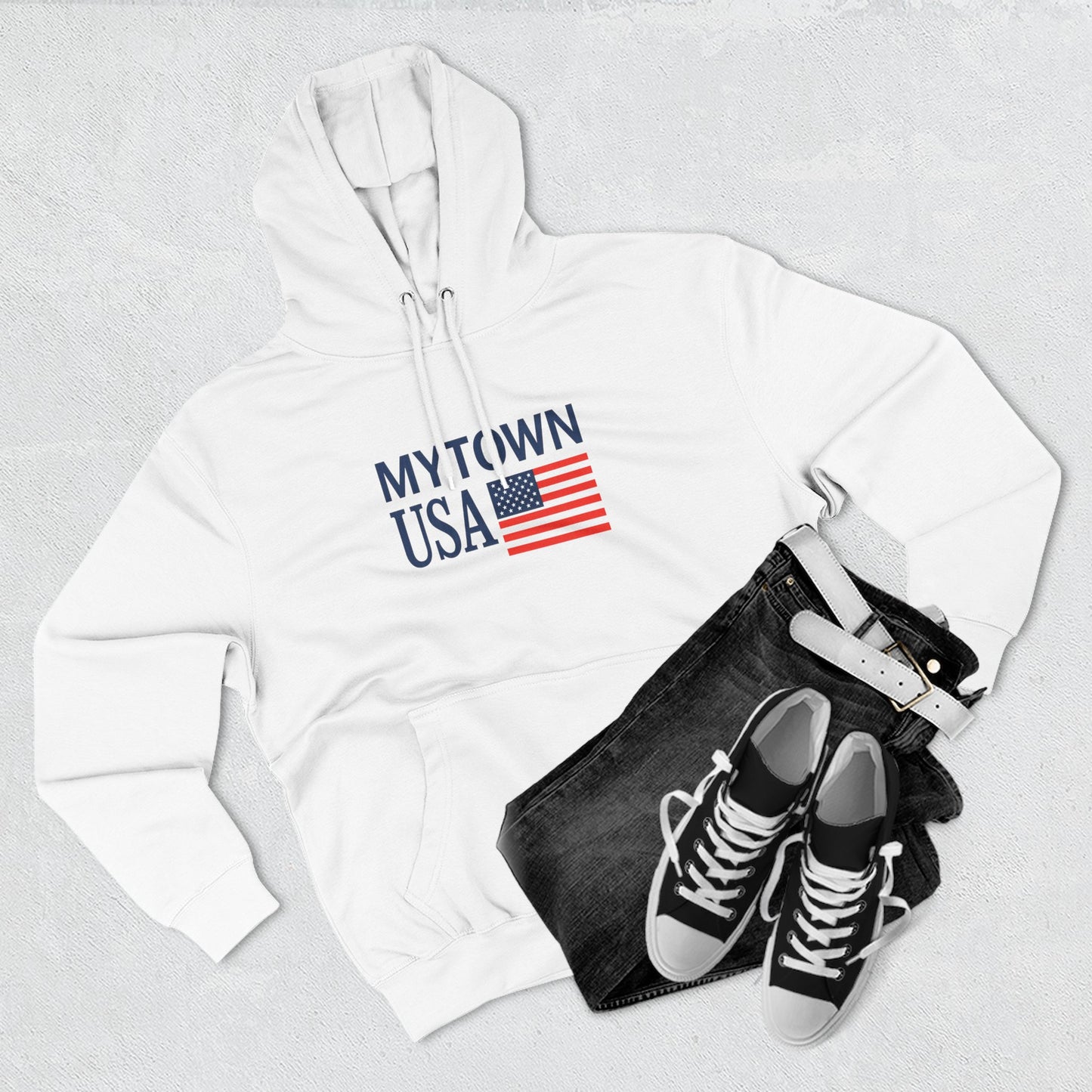 My Town USA Hoodie Boston collection Patriotic American Flag Sweatshirt