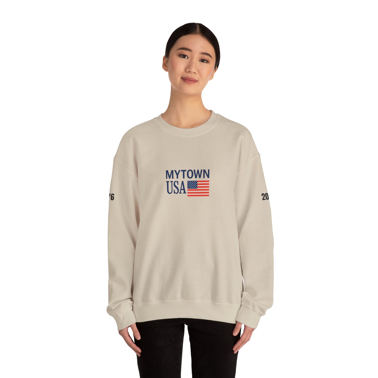 MyTown USA Crewneck Sweatshirt — Personalized Your Town Flag Pullover