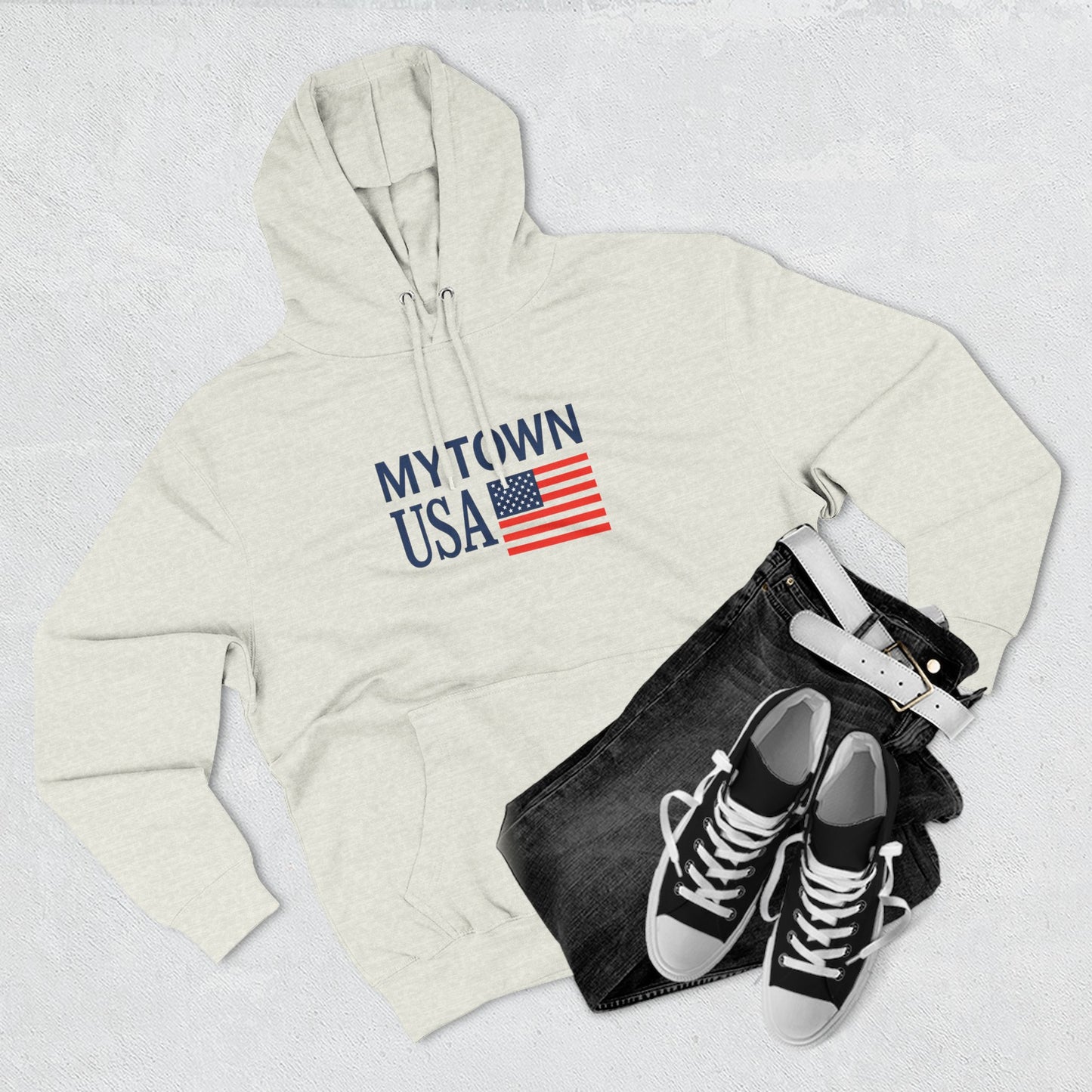My Town USA Hoodie Boston collection Patriotic American Flag Sweatshirt