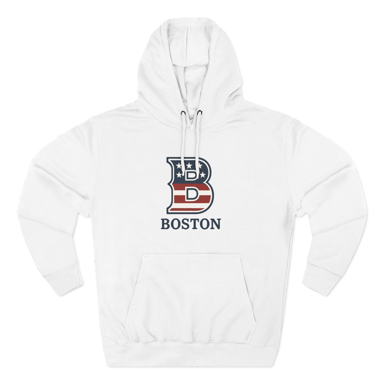 Boston Patriotic Hoodie — Three-Panel Fleece Comfortable Style
