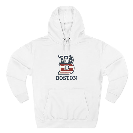 Boston Patriotic Hoodie — Three-Panel Fleece Comfortable Style