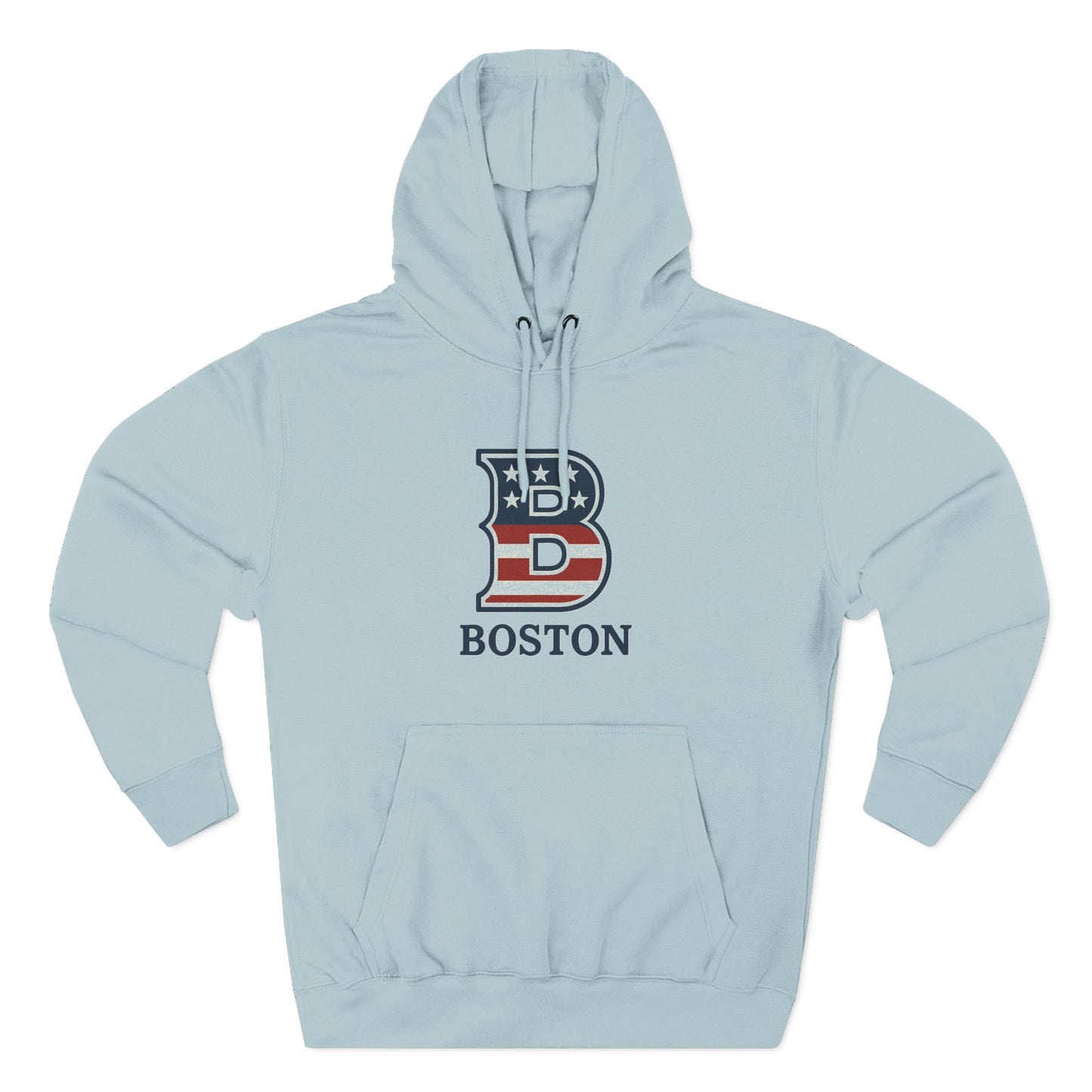 Boston Patriotic Hoodie — Three-Panel Fleece Comfortable Style