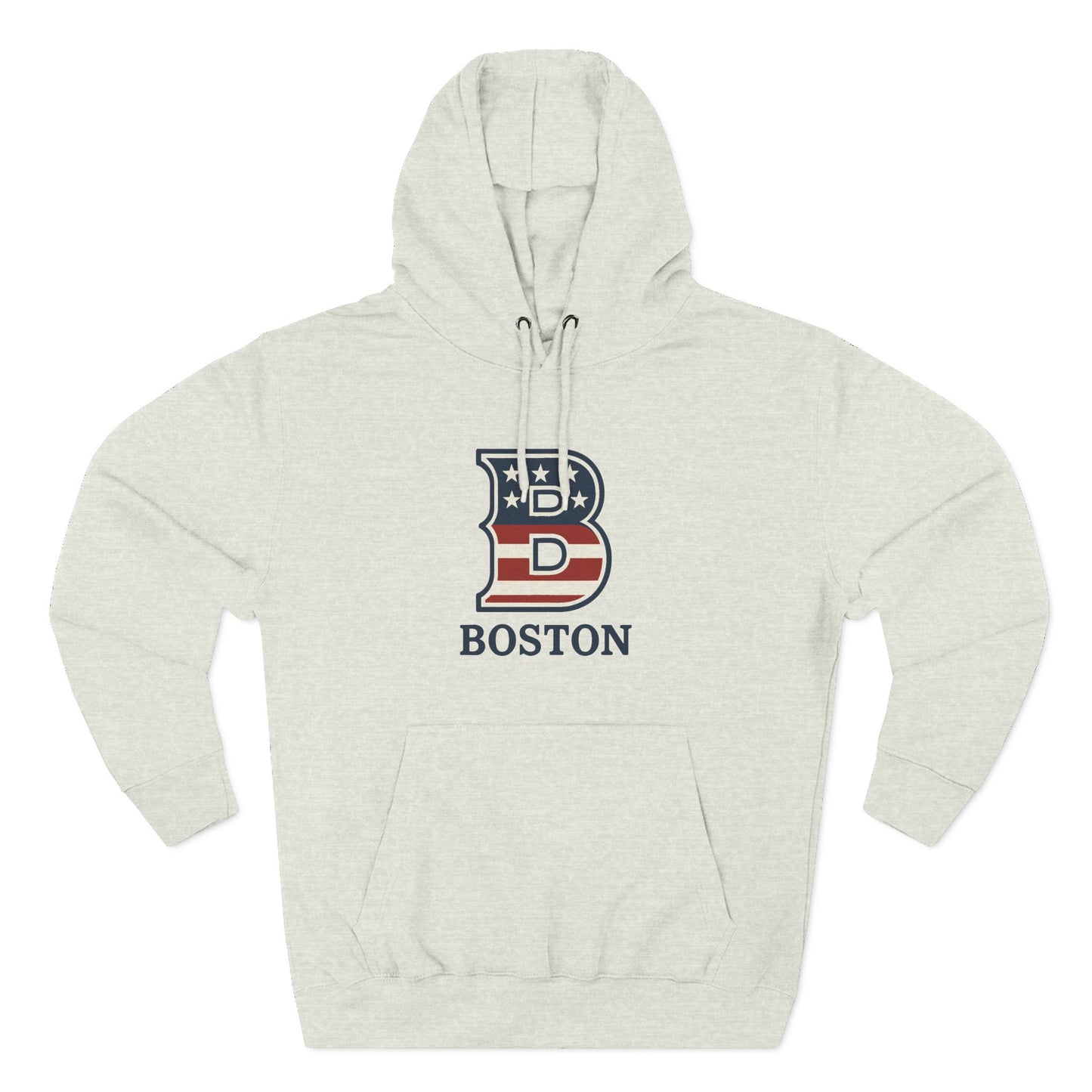 Boston Patriotic Hoodie — Three-Panel Fleece Comfortable Style