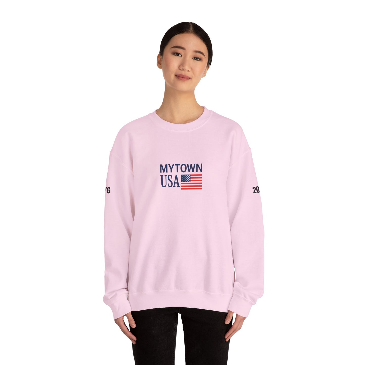 MyTown USA Crewneck Sweatshirt — Patriotic American Flag Pullover