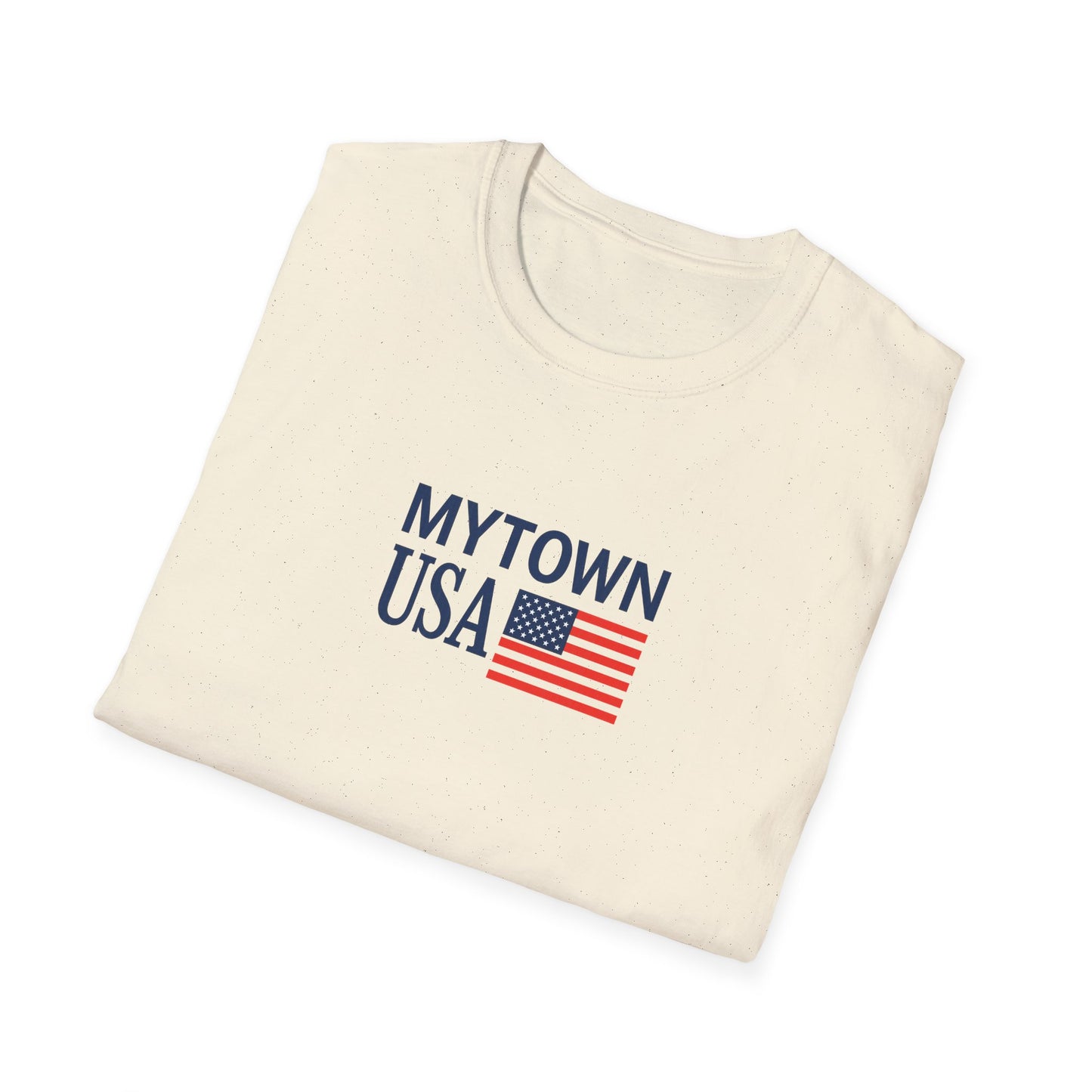MyTown USA Flag T‑Shirt — Custom City Name (e.g., Boston)