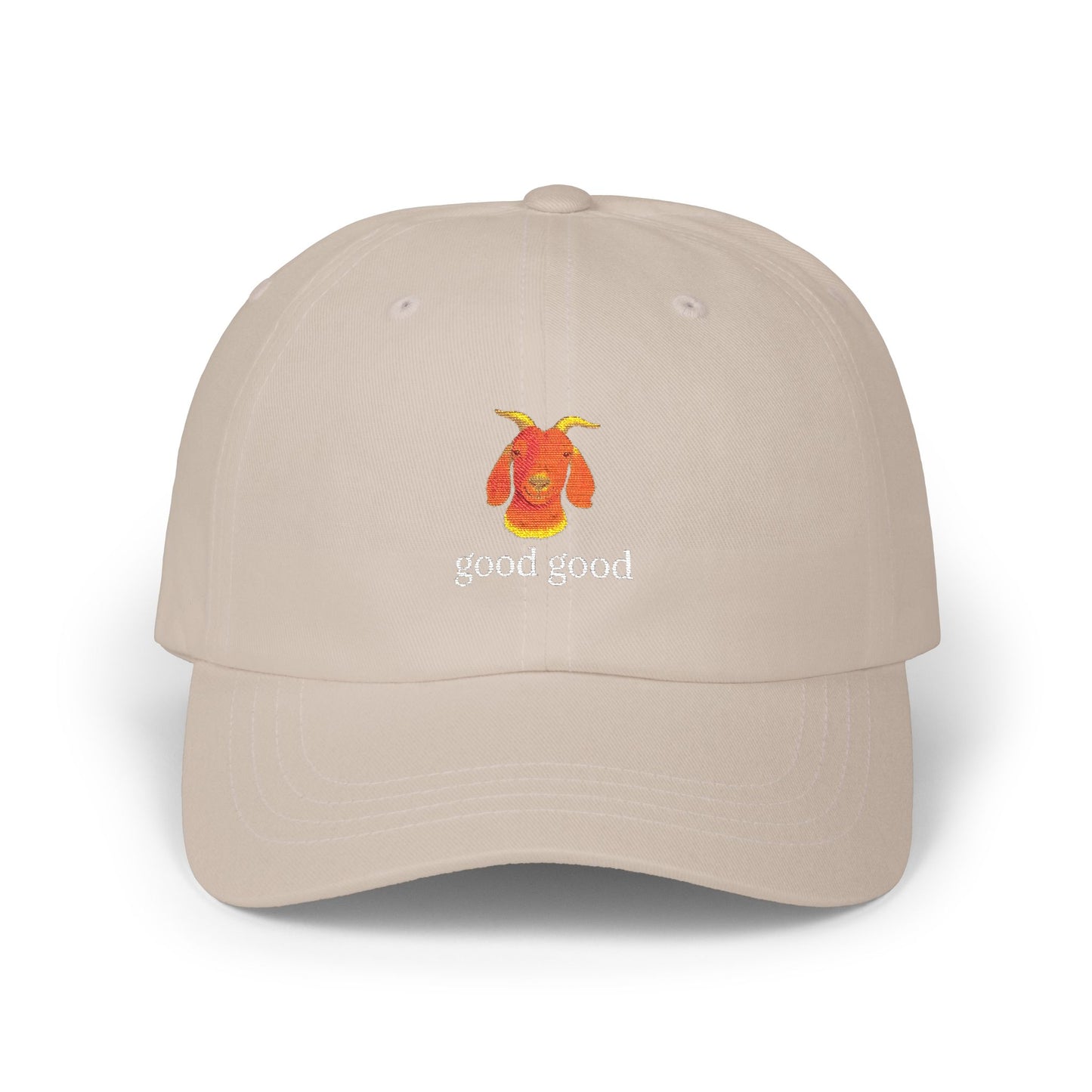 Goat Design golf talk “good good”  - Casual Hat, Gifts for Dad, Funny Cap, Summer Accessories, Animal Lover Gift
