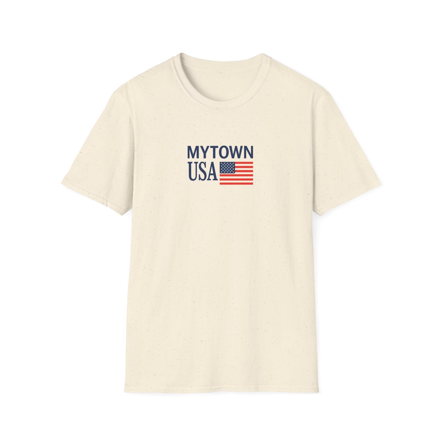 MyTown USA Flag T‑Shirt — Custom City Name (e.g., Boston)