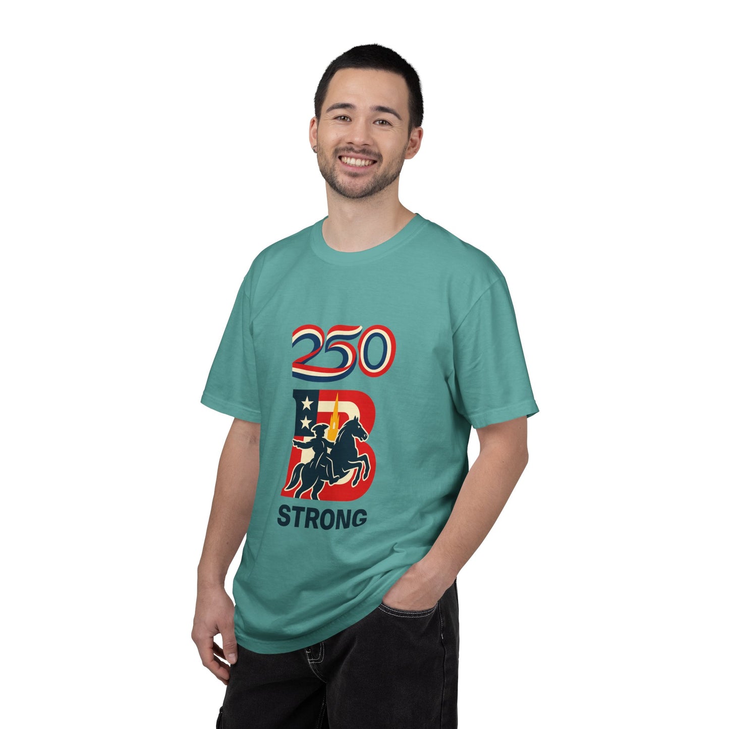 250 Strong T‑Shirt — Patriotic Rider Graphic Tee