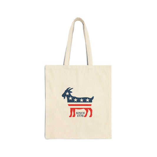 Patriotic Cotton Canvas Tote Bag
