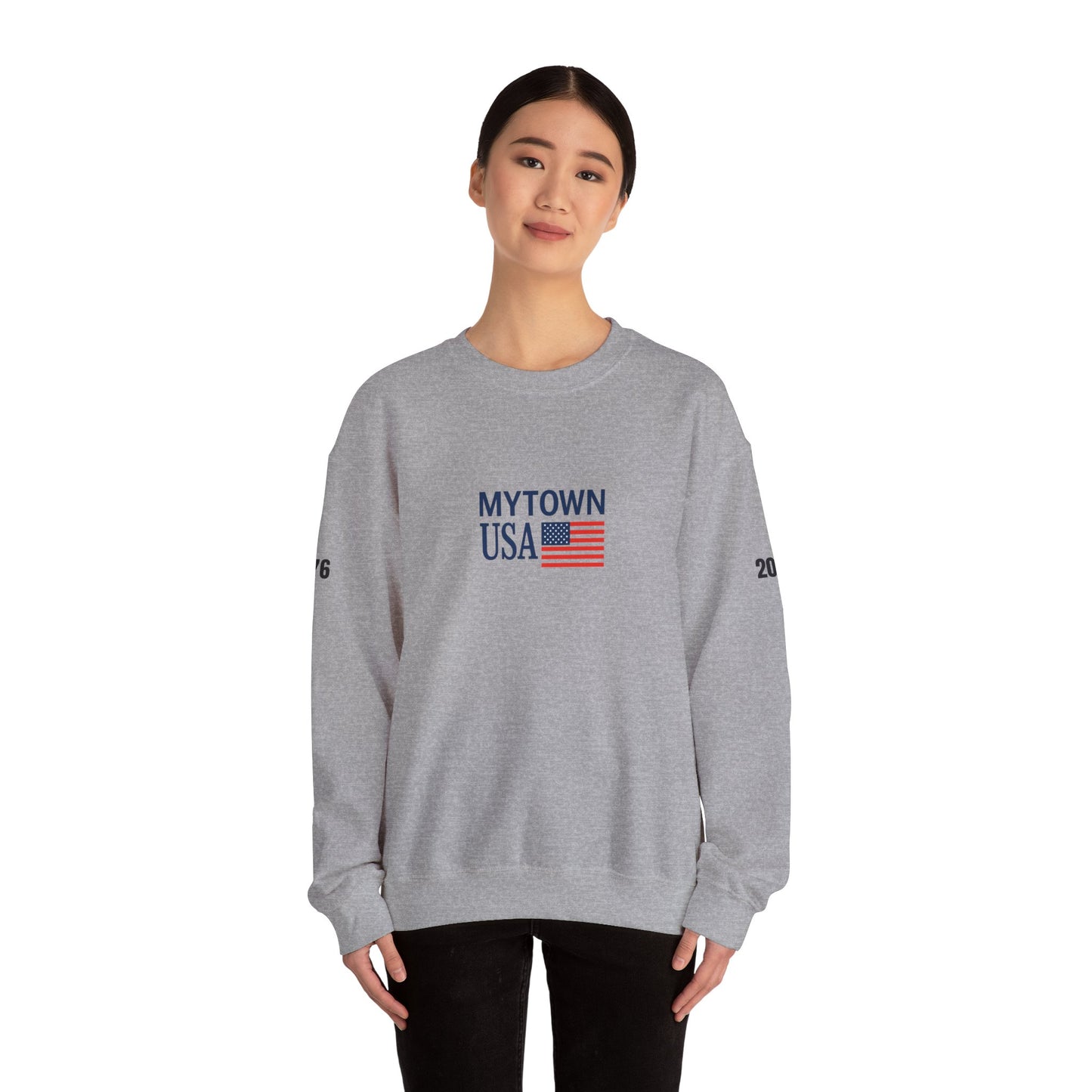 MyTown USA Crewneck Sweatshirt — Personalized Your Town Flag Pullover