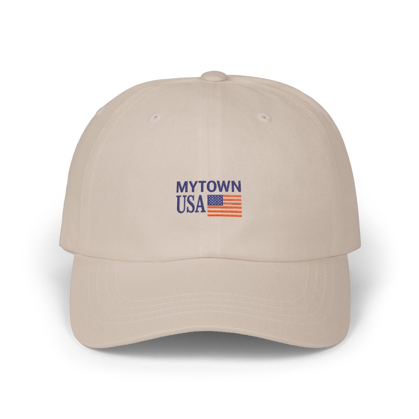 MYTOWN USA' Embroidered American Flag Cap (Customizable Back Text)